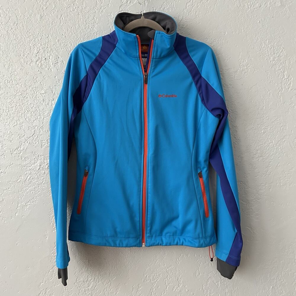 Columbia Omni-Heat Omni-Shield Softshell Jacket Women’s M Blue Full Zip Outdoor